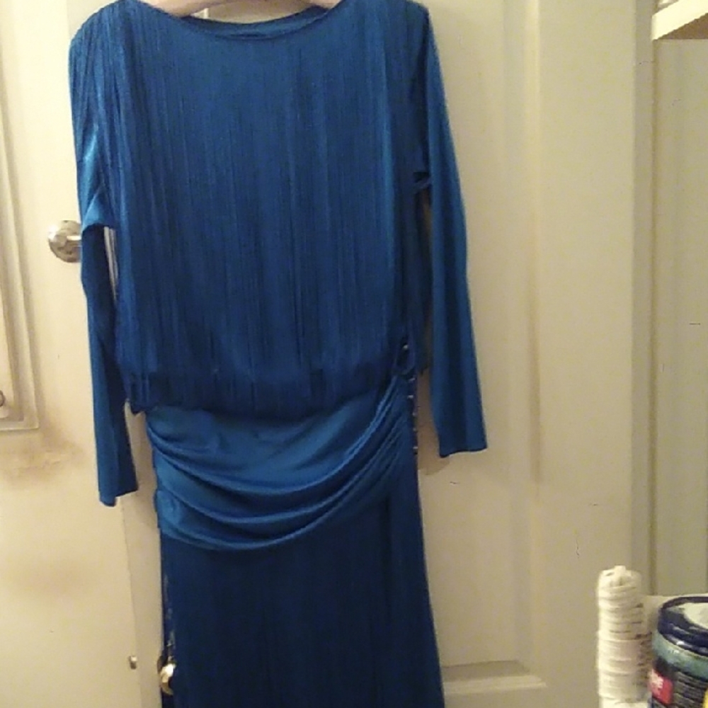 Chic Long Sleeve Blue Dress